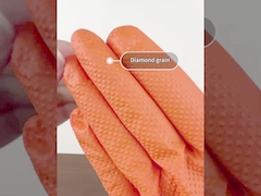 Găng tay dùng một lần Nitrile 8 Mil màu cam nhỏ Diamond Grip 100 cái / Hộp