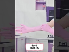 Găng tay nitrile tổng hợp màu hồng linh hoạt bền không kích thích Găng tay an toàn nitrile