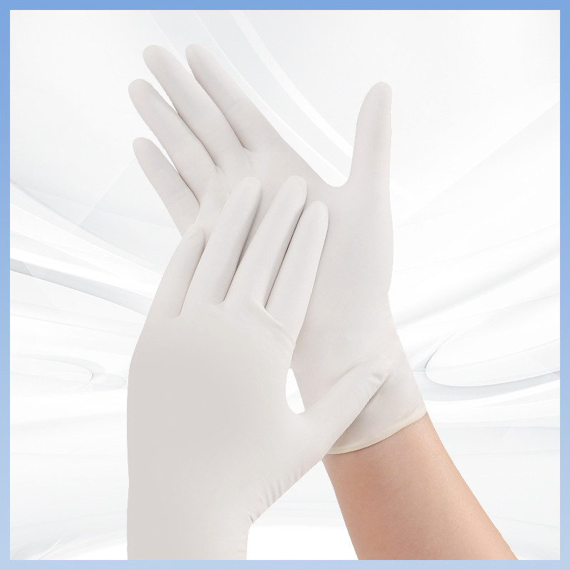 Logo tùy chỉnh màu trắng cần thiết cho bất kỳ nơi làm việc nào Găng tay Latex dùng một lần để bảo vệ tối ưu