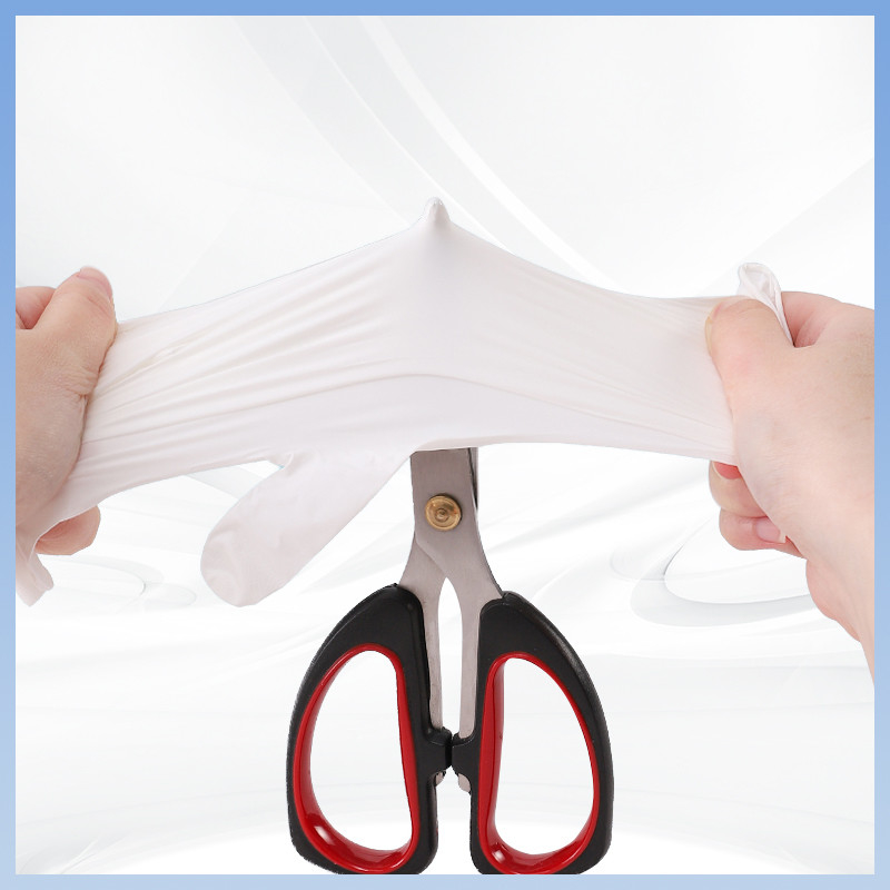 Logo tùy chỉnh màu trắng cần thiết cho bất kỳ nơi làm việc nào Găng tay Latex dùng một lần để bảo vệ tối ưu