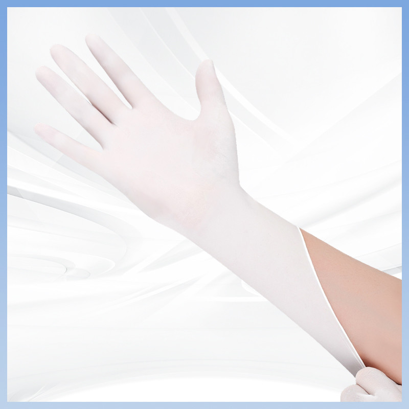 Găng tay Latex trắng Bảo vệ vệ sinh Găng tay Latex dùng một lần để xử lý và sử dụng sạch sẽ